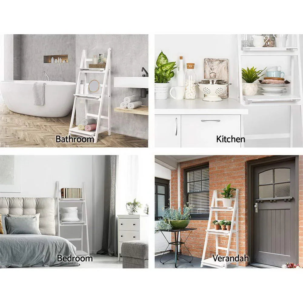 Artiss Bookshelf Corner Shelf 3 Tiers - ZANE White - Mekamart Australia