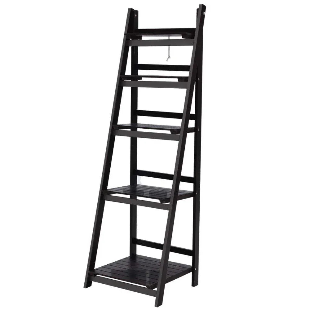Artiss Bookshelf Corner Shelf 5 Tiers - ZANE Coffee - Mekamart Australia
