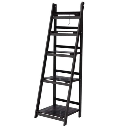Artiss Bookshelf Corner Shelf 5 Tiers - ZANE Coffee - Mekamart Australia