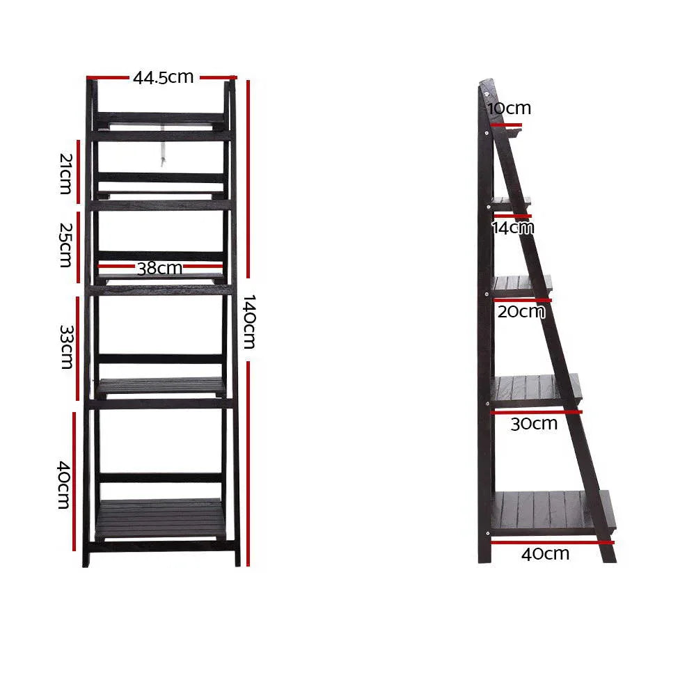 Artiss Bookshelf Corner Shelf 5 Tiers - ZANE Coffee - Mekamart Australia