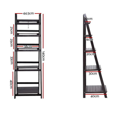 Artiss Bookshelf Corner Shelf 5 Tiers - ZANE Coffee - Mekamart Australia