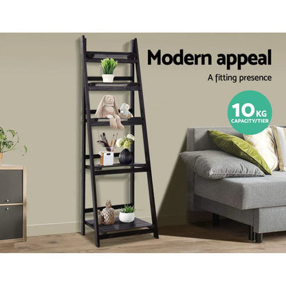 Artiss Bookshelf Corner Shelf 5 Tiers - ZANE Coffee - Mekamart Australia