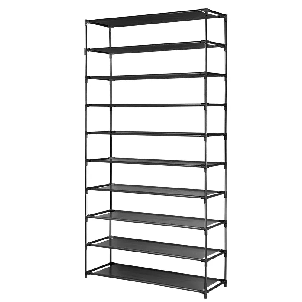 Artiss Shoe Rack Cabinet Stackable 50 Pairs 10-Tier Black - Mekamart Australia