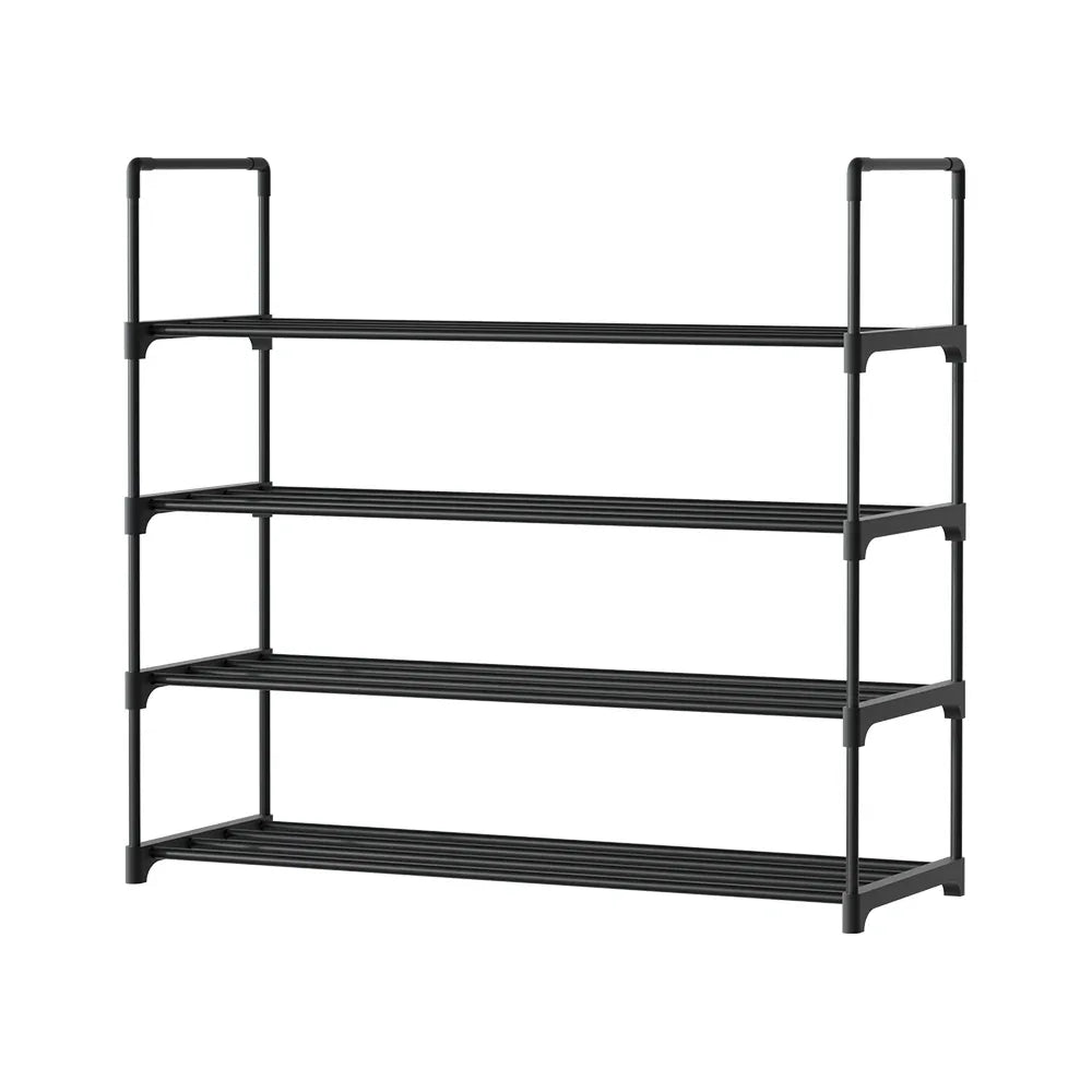 Artiss Shoe Rack 4-tier 16 Pairs Stackable Black - Mekamart Australia