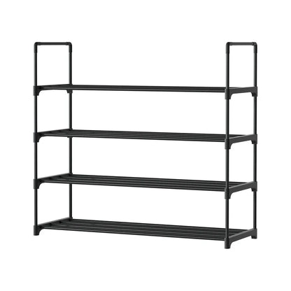 Artiss Shoe Rack 4-tier 16 Pairs Stackable Black - Mekamart Australia