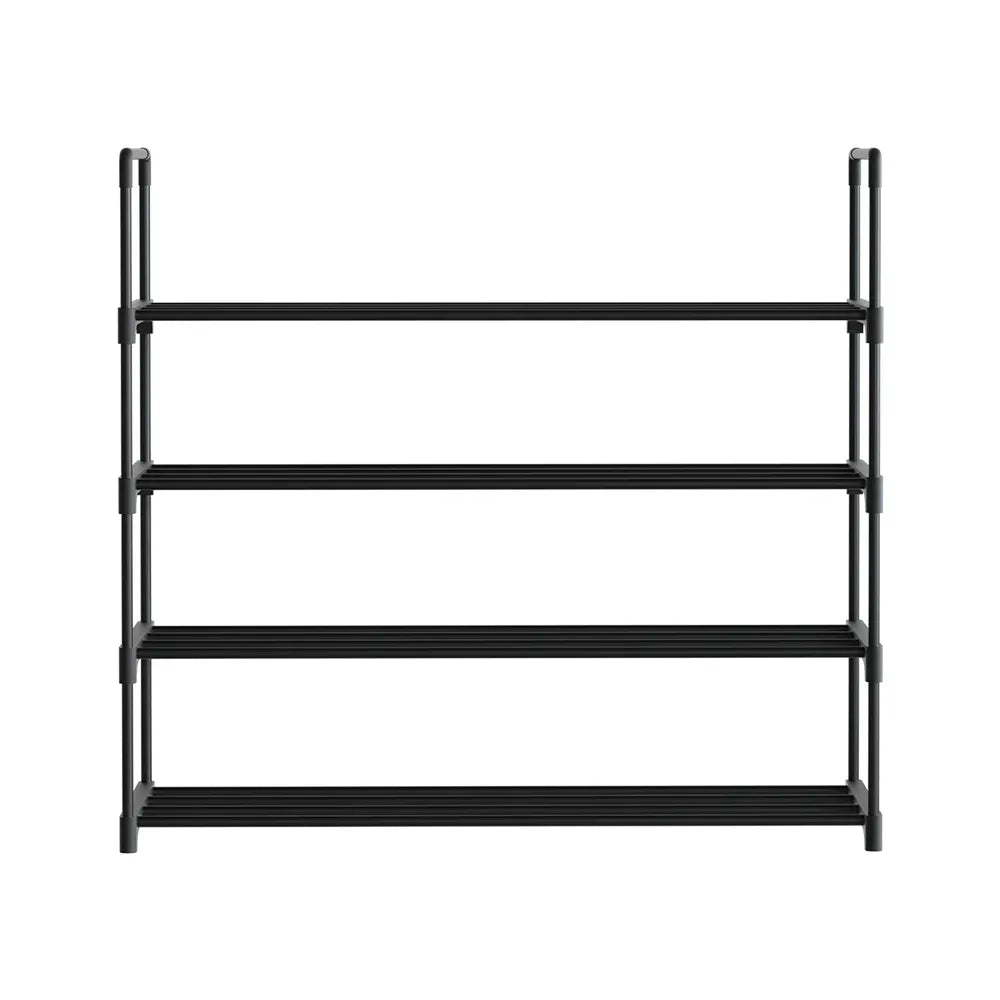 Artiss Shoe Rack 4-tier 16 Pairs Stackable Black - Mekamart Australia
