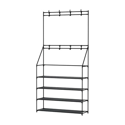 Artiss Shoe Rack Hall Tree 16 Pairs Black - Mekamart Australia