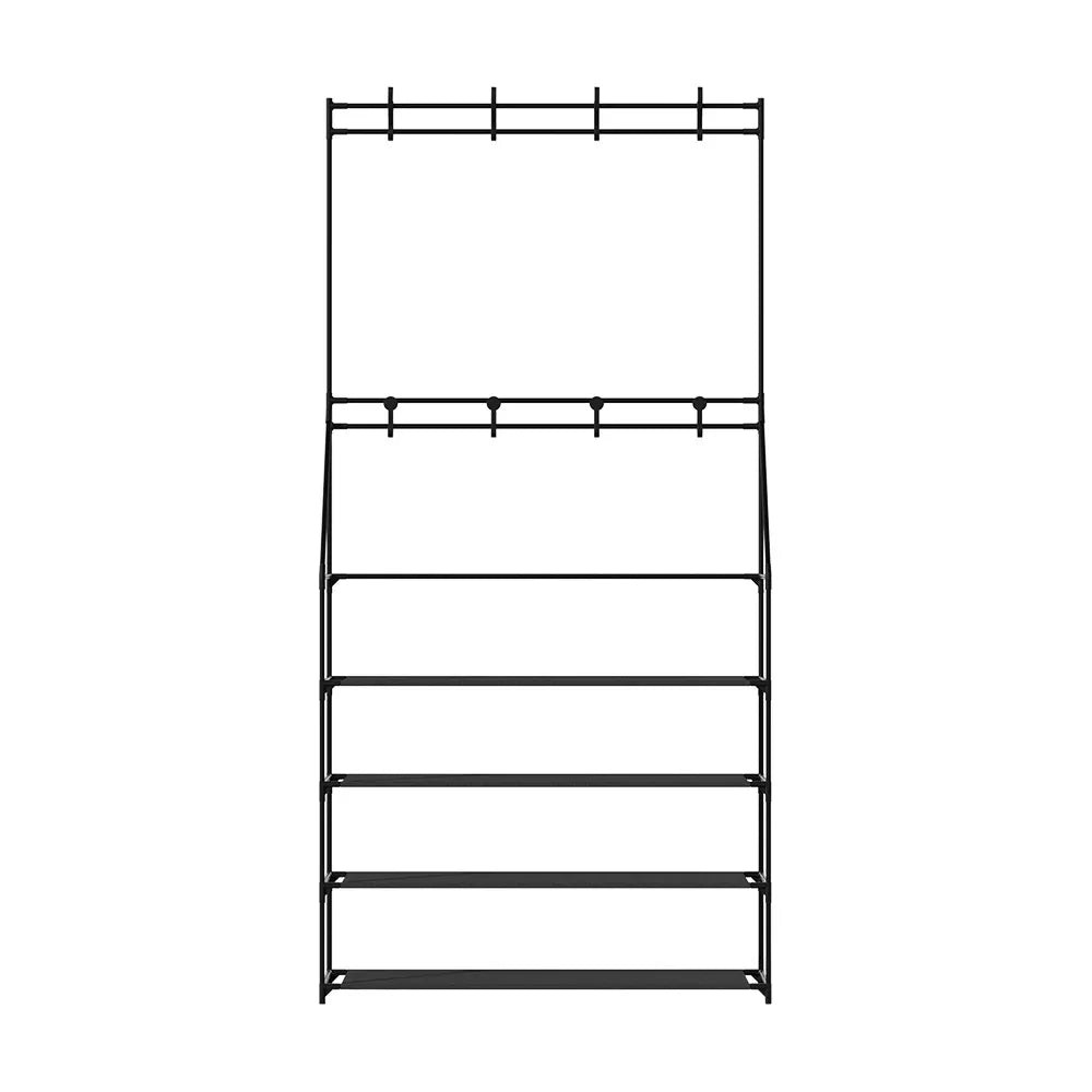 Artiss Shoe Rack Hall Tree 16 Pairs Black - Mekamart Australia