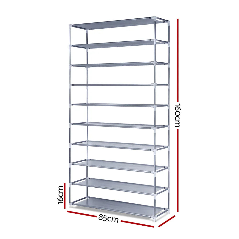 Artiss Shoe Rack Cabinet Stackable 10-Tier Grey - Mekamart Australia