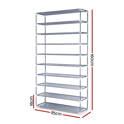 Artiss Shoe Rack Cabinet Stackable 10-Tier Grey - Mekamart Australia