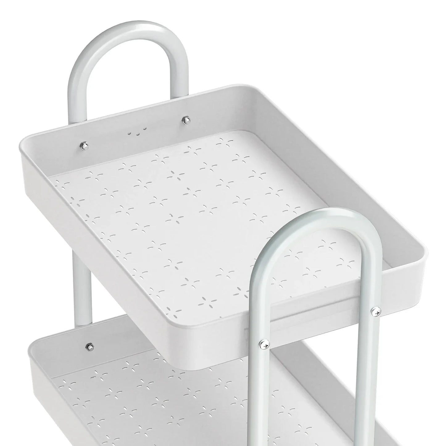 Artiss Storage Trolley Kitchen Cart 3 Tiers Rack Shelf Organiser Wheels White - Mekamart Australia