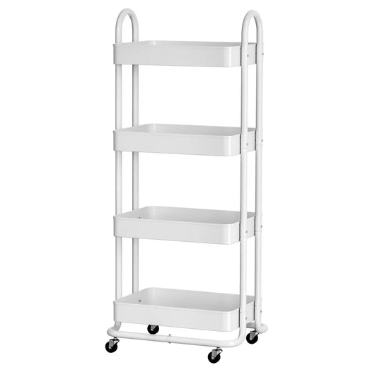 Artiss Storage Trolley Kitchen Cart 4 Tiers White - Mekamart Australia