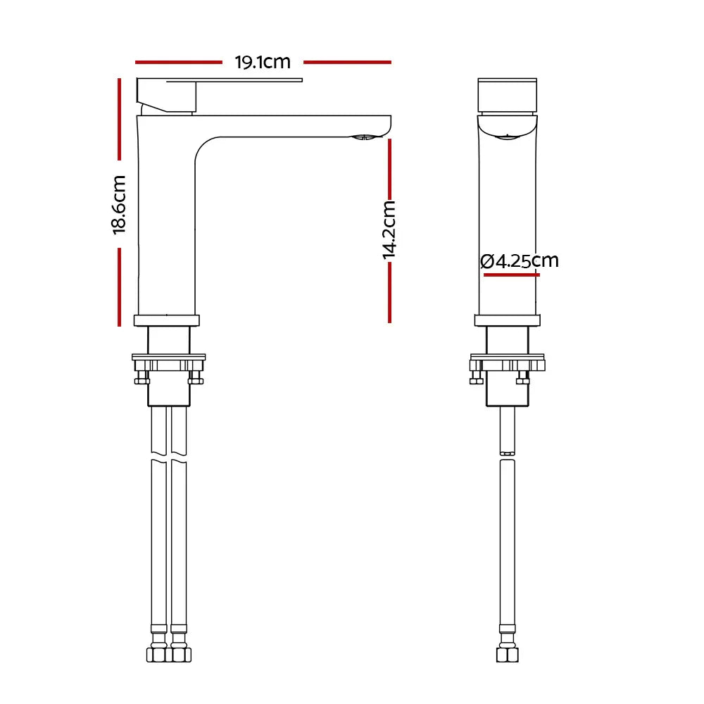 Bathroom Basin Mixer Tap Brass Faucet Vanity Laundry Sink Black - Mekamart Australia