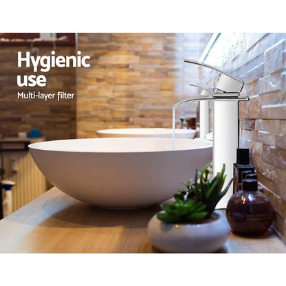 Cefito Bathroom Basin Mixer Tap Thin Tall Faucet Vanity Laundry Silver - Mekamart Australia