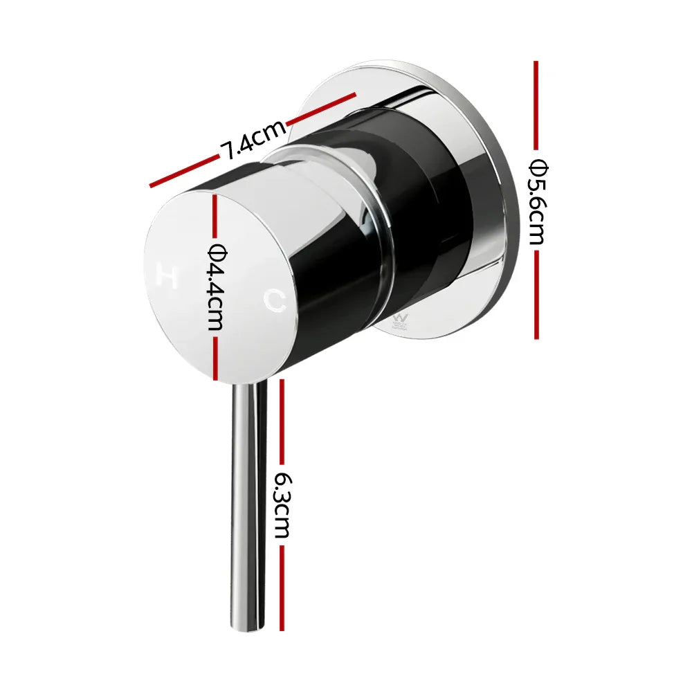 Cefito Basin Mixer Wall Tap Round Brass Faucet Shower Bathtub Chrome - Mekamart Australia