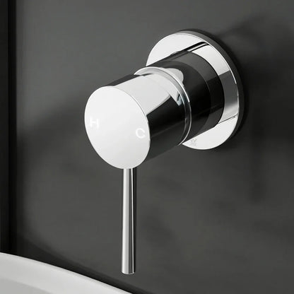 Cefito Basin Mixer Wall Tap Round Brass Faucet Shower Bathtub Chrome - Mekamart Australia