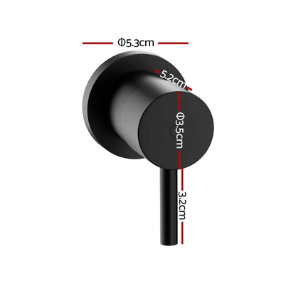 Cefito Basin Twin Tap Wall Round Brass Faucet Shower Bathtub Black - Mekamart Australia