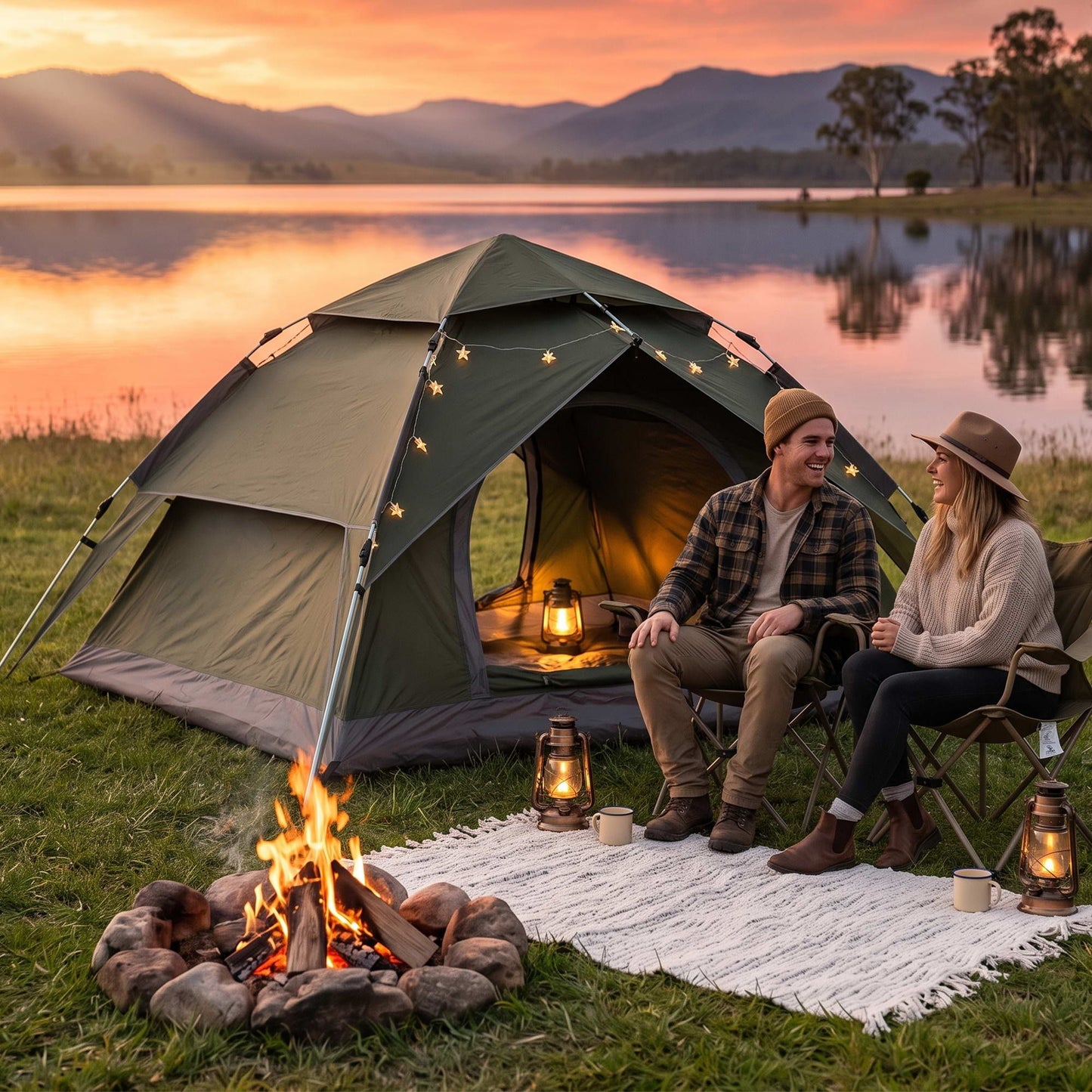 Weisshorn 2 Person Camping Tent Automatic Pop Up Water Repellent Shade Outdoor