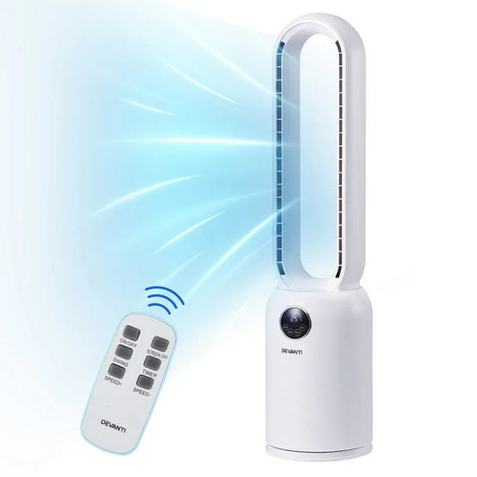 Devanti 2in1 Bladeless Fan Air Purification W/ Remote 88cm - Mekamart Australia
