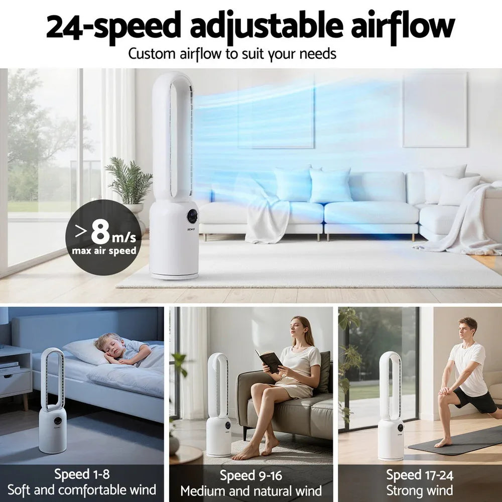 Devanti 2in1 Bladeless Fan Air Purification W/ Remote 88cm - Mekamart Australia