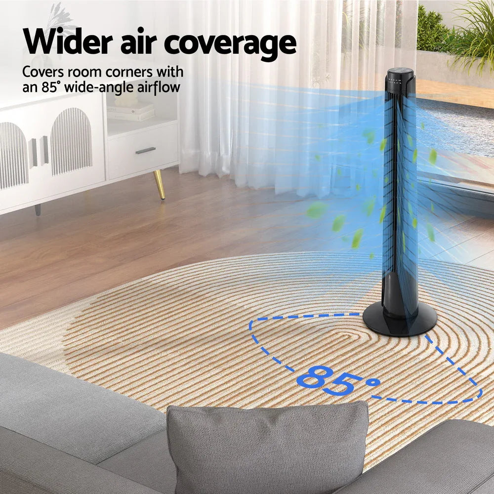 Devanti Tower Fan Oscillating 3 Speeds with Remote 93cm - Mekamart Australia
