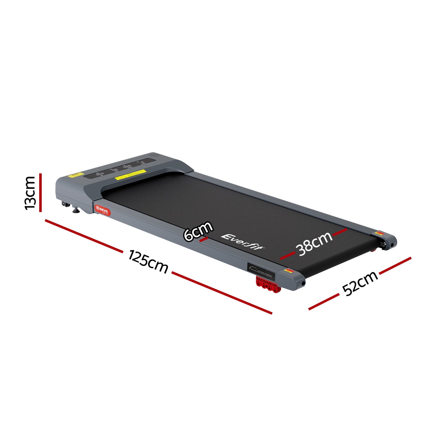 Everfit 3 in 1 Treadmill Electric Walking Pad Incline Under Desk Home Gym 380mm Grey