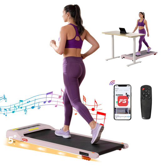 Everfit 3 in 1 Treadmill Electric Walking Pad Incline Under Desk Home Gym 380mm Pink