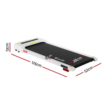 Everfit 3 in 1 Treadmill Electric Walking Pad Incline Under Desk Home Gym 380mm White