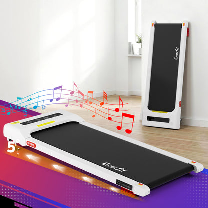 Everfit 3 in 1 Treadmill Electric Walking Pad Incline Under Desk Home Gym 380mm White