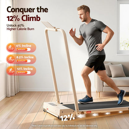 Everfit 3 in 1 Walking Pad Treadmill 12% Incline Under Desk Foldable Treadmills for Home Gym With 38cm Wide Belt APP Control