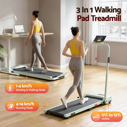 Everfit 3 in 1 Walking Pad Treadmill 12% Incline Under Desk Foldable Treadmills for Home Gym With 38cm Wide Belt APP Control