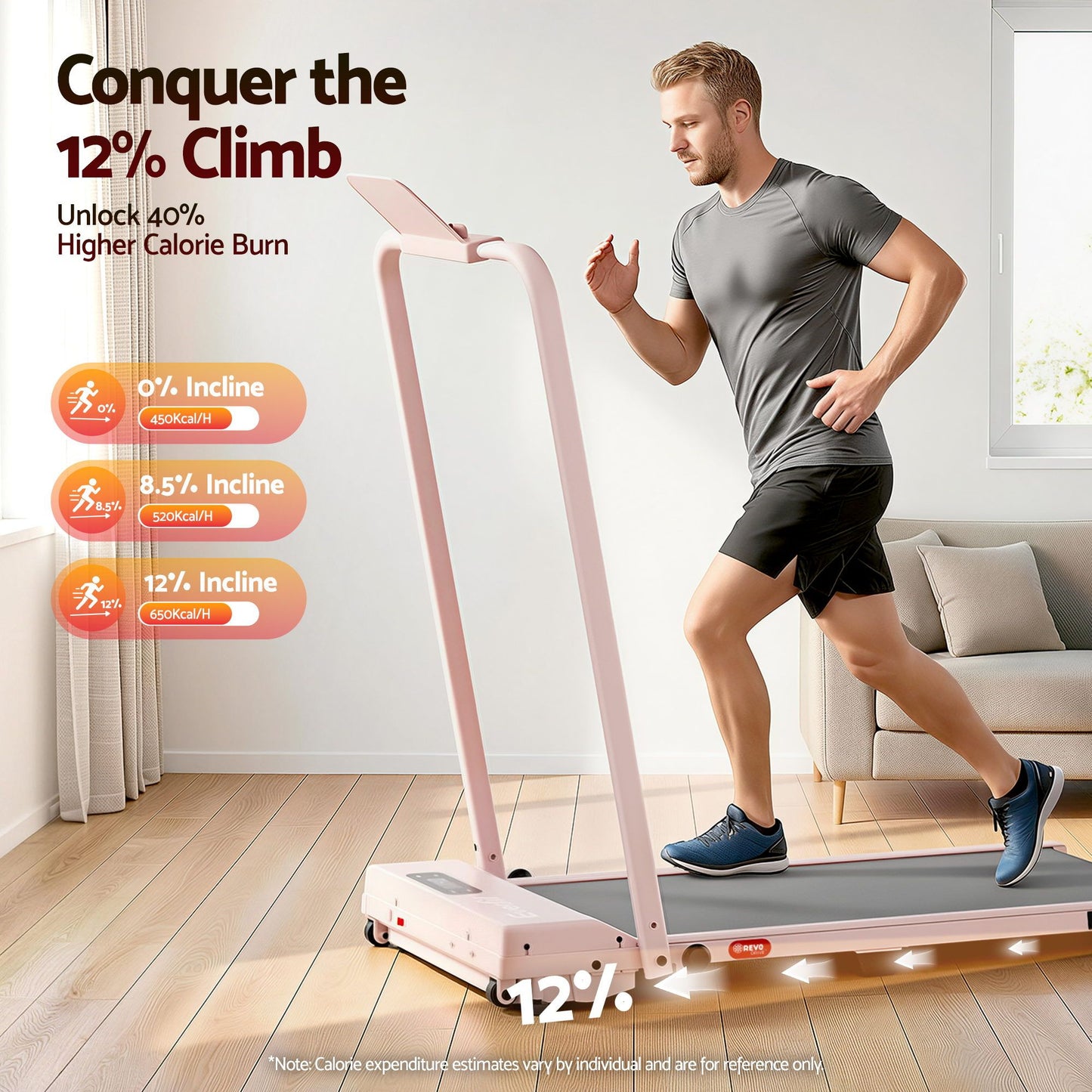 Everfit 3 in 1 Walking Pad Treadmill 12% Incline Under Desk Treadmills for Home Gym With 38cm Wide Belt APP Control