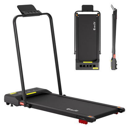 Everfit 3 in 1 Treadmill Electric Walking Pad Under Desk Office Home Gym Incline 380mm Black
