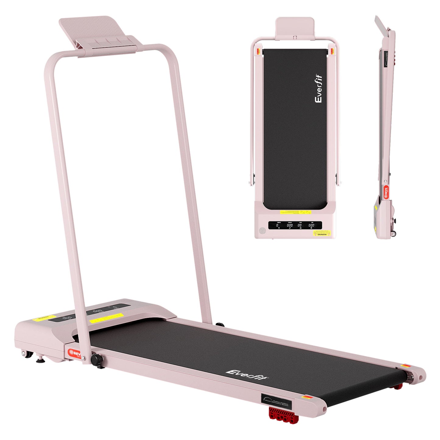 Everfit 3 in 1 Treadmill Electric Walking Pad Incline Under Desk 380mm Pink