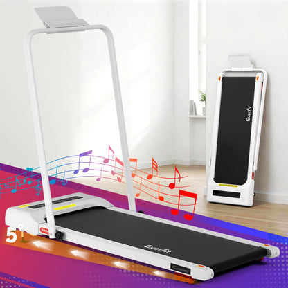 Everfit 3 in 1 Treadmill Electric Walking Pad Incline Under Desk 380mm White