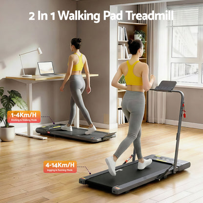 Everfit 2 in 1 Treadmill Electric Walking Pad Under Desk Home Gym Fitness 400mm Grey