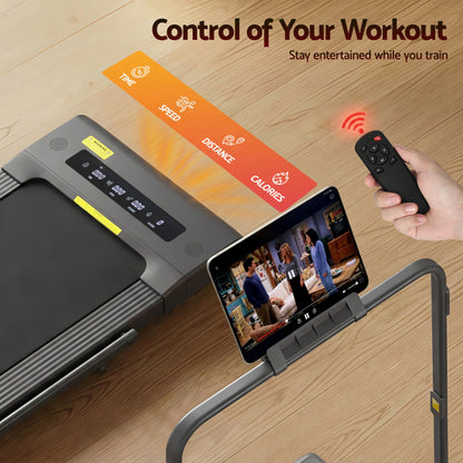 Everfit 2 in 1 Treadmill Electric Walking Pad Under Desk Home Gym Fitness 400mm Grey