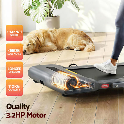 Everfit 2 in 1 Treadmill Electric Walking Pad Under Desk Home Gym Fitness 400mm Grey
