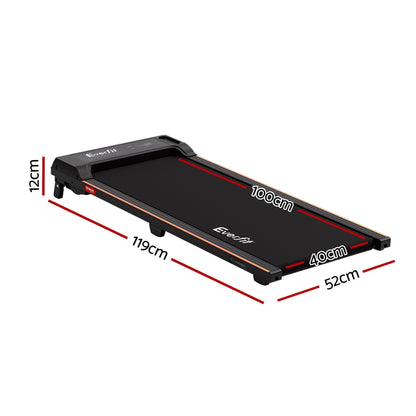 Everfit 3 in 1 Walking Pad Treadmill 12% Incline Under Desk Treadmills for Home Gym With 40cm Wide Belt Black