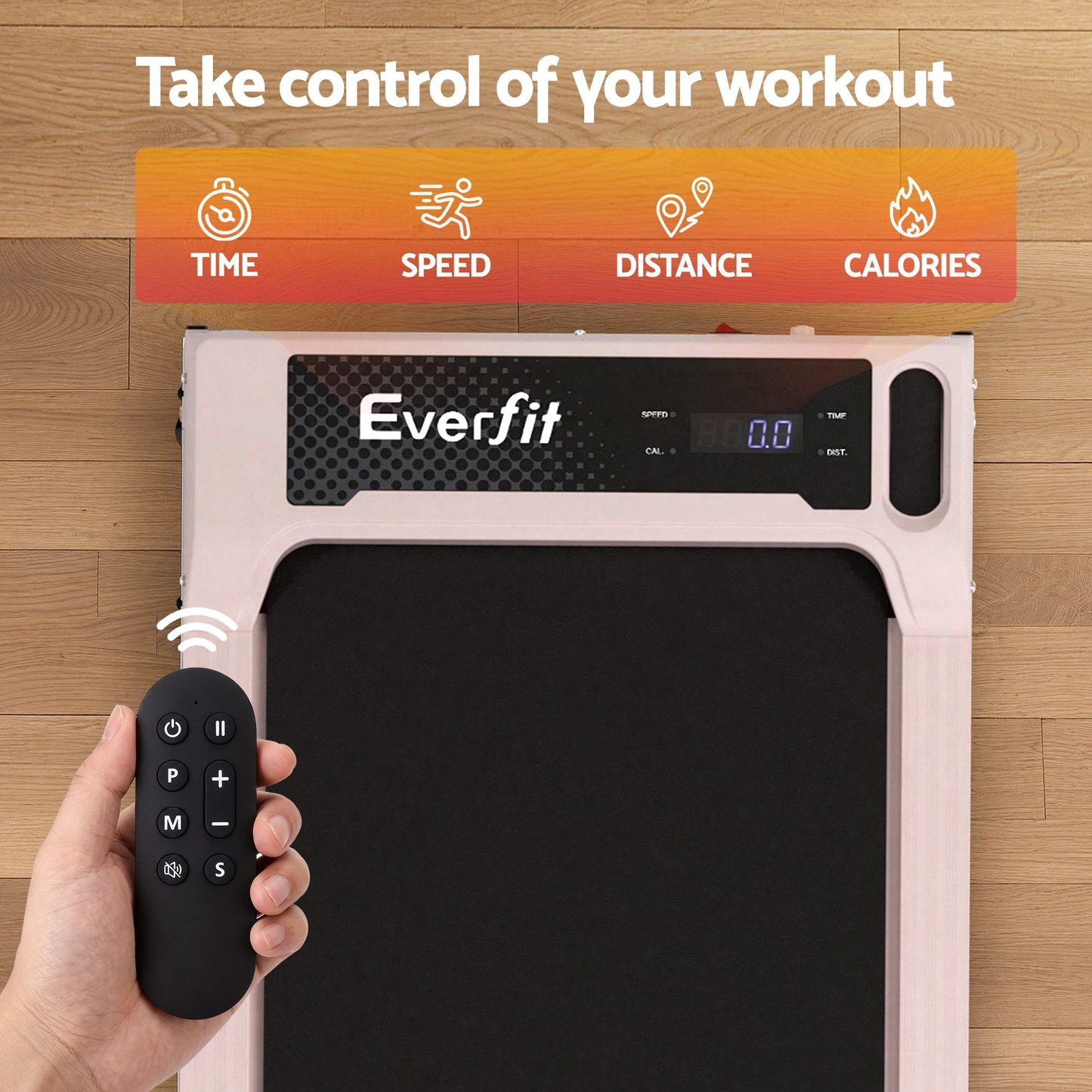 Everfit 3 in 1 Walking Pad Treadmill 12% Incline Under Desk Treadmills for Home Gym With 40cm Wide Belt Pink