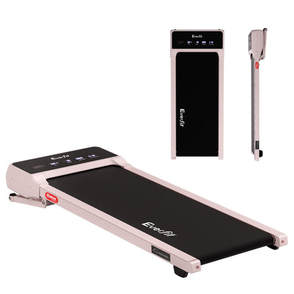 Everfit 3 in 1 Walking Pad Treadmill 20% Auto Incline Under Desk Treadmills for Home Gym With 40cm Wide Belt Pink