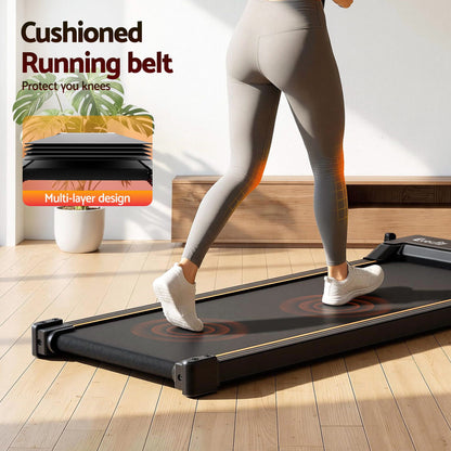 Everfit 2 in 1 Walking Pad Treadmill Dual-Sided Under Desk Treadmills with Foot Massage for Home Gym with App Control Black