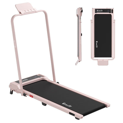 Everfit 3 in 1 Walking Pad Treadmill 12% Incline Foldable Under Desk Treadmills for Home Gym With 40cm Wide Belt Pink