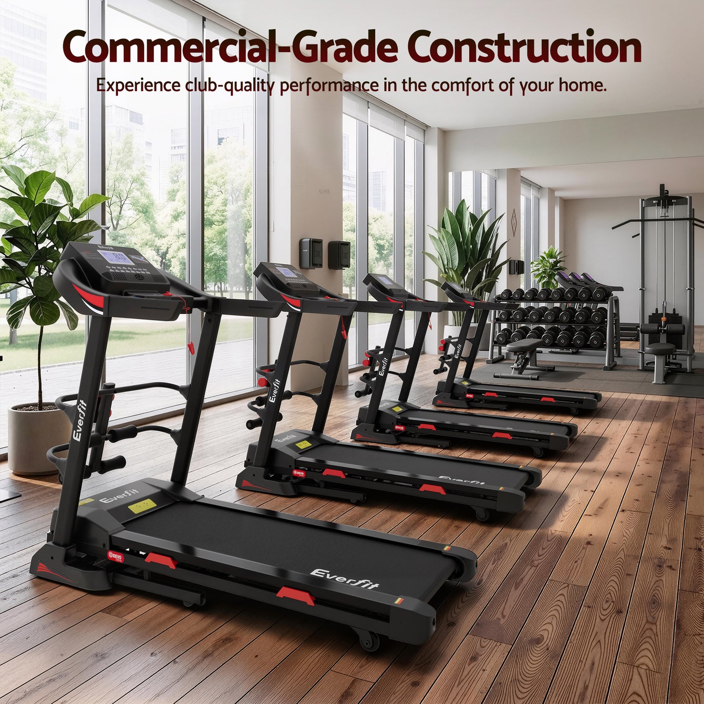 Everfit Treadmill Electric Home Gym Fitness Exercise Machine w/ Sit Up Bar 450mm