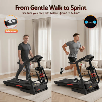 Everfit Treadmill Electric Home Gym Fitness Exercise Machine w/ Massager 480mm