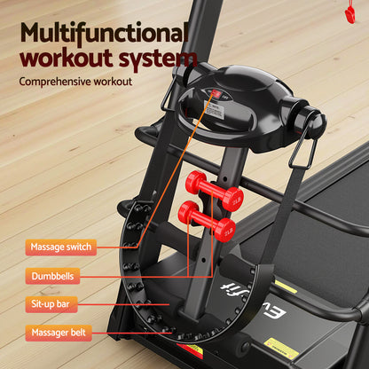 Everfit Treadmill Electric Home Gym Fitness Exercise Machine w/ Massager 480mm