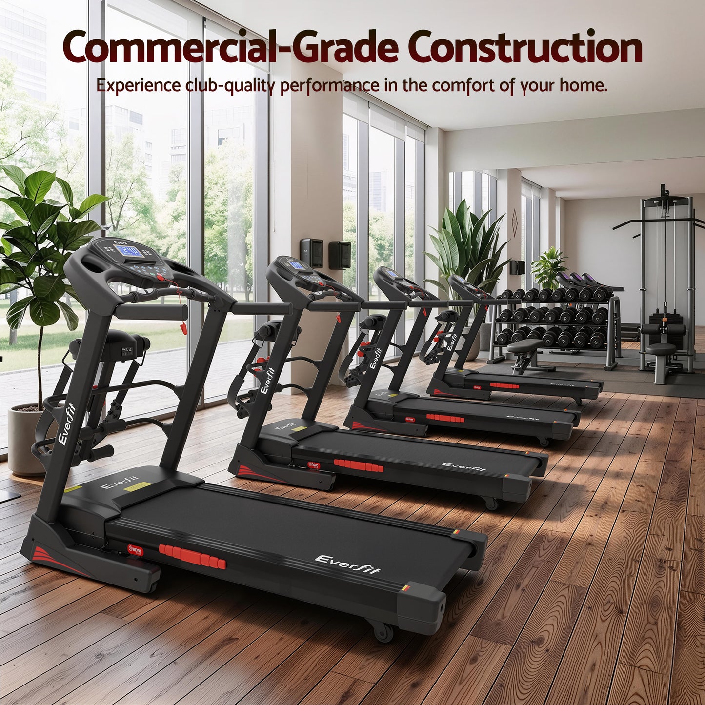 Everfit Treadmill Electric Home Gym Fitness Exercise Machine w/ Massager 480mm