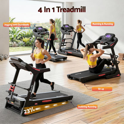 Everfit Treadmill Electric Home Gym Fitness Exercise Machine w/ Sit Up Bar 480mm
