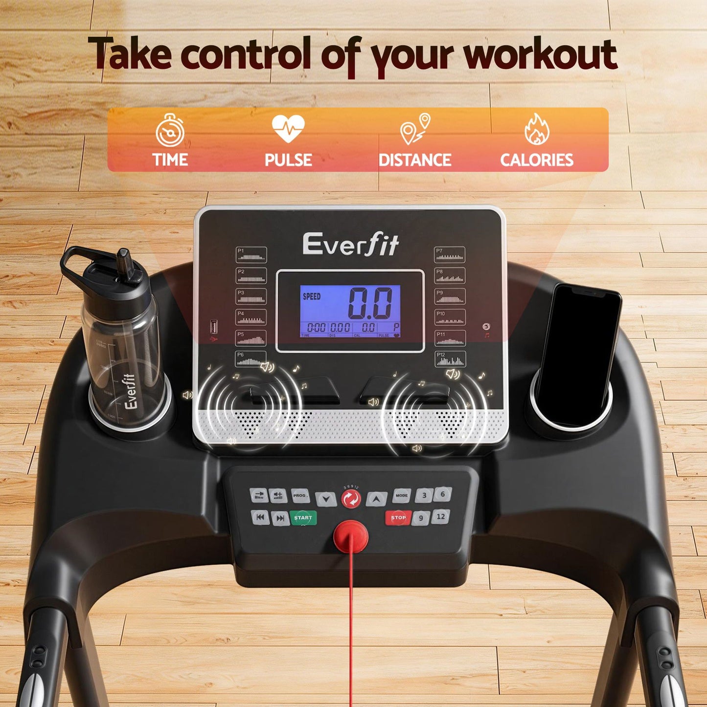 Everfit Treadmill Electric Home Gym Fitness Exercise Machine Hydraulic 420mm