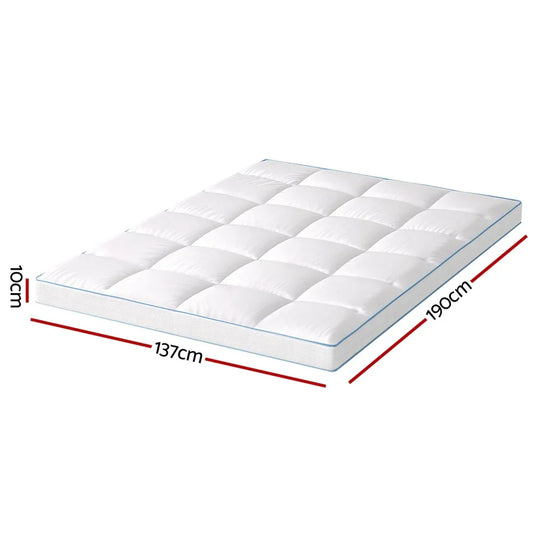 Giselle Bedding Mattress Topper Pillowtop Bamboo 10cm Double - Mekamart Australia
